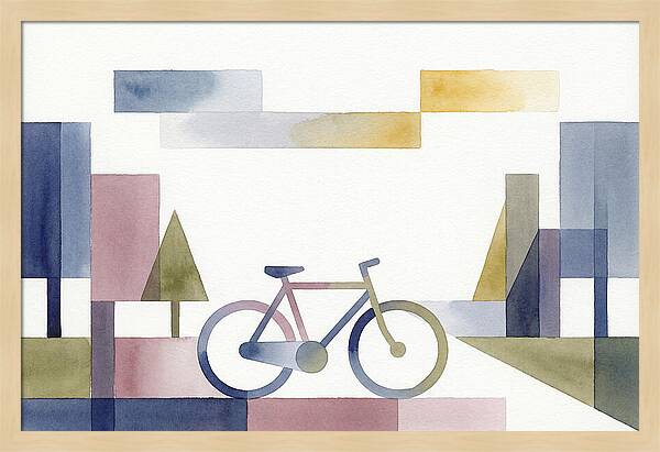 Vintage Bicycle In Minimalist Landscape
