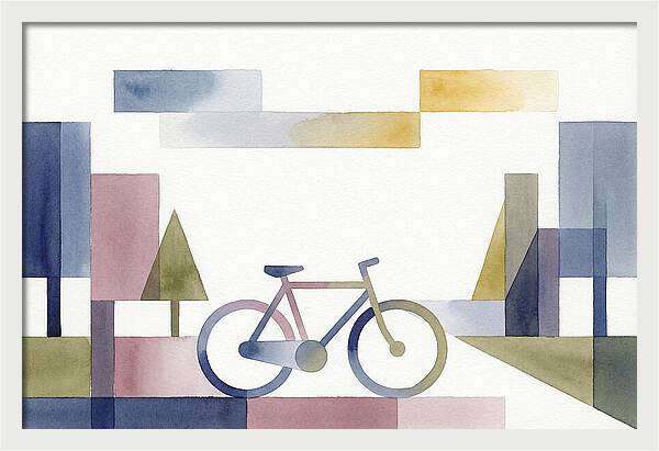 Vintage Bicycle In Minimalist Landscape