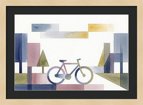 Vintage Bicycle In Minimalist Landscape