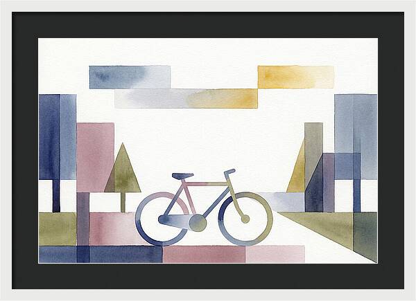 Vintage Bicycle In Minimalist Landscape