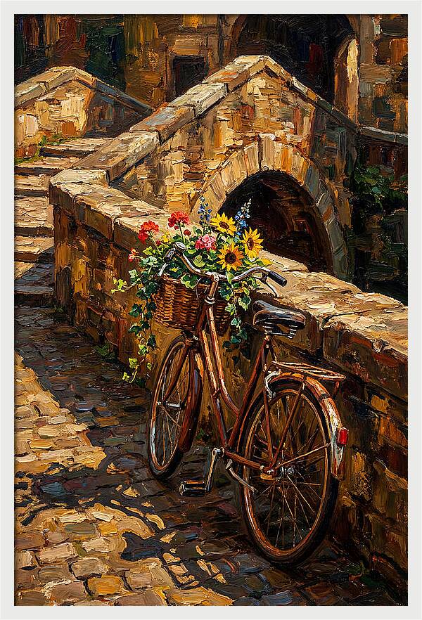 Vintage Bicycle With Flower Basket
