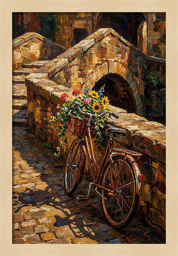 Vintage Bicycle With Flower Basket