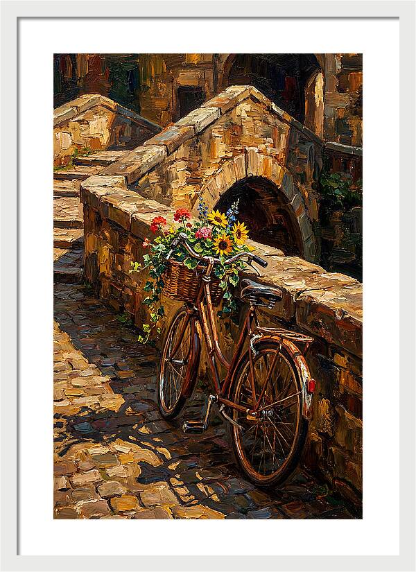 Vintage Bicycle With Flower Basket