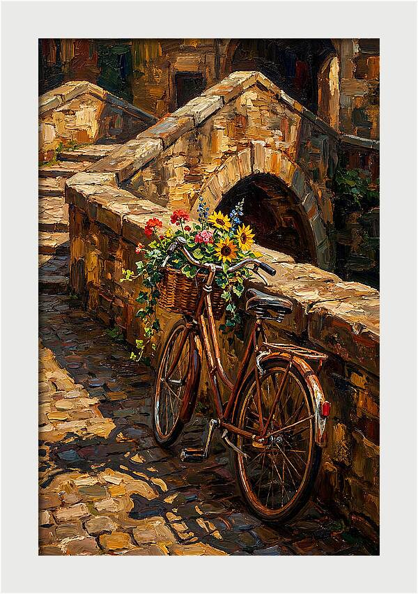 Vintage Bicycle With Flower Basket
