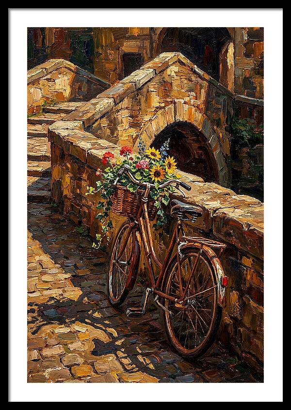 Vintage Bicycle With Flower Basket