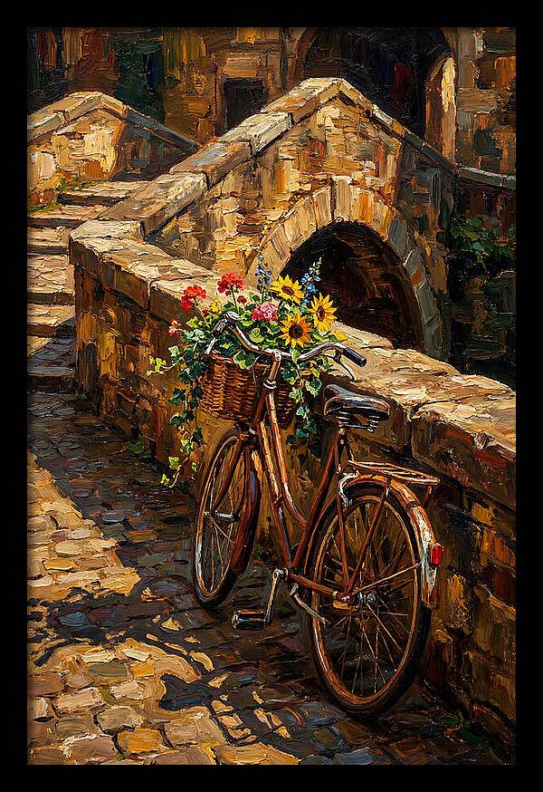 Vintage Bicycle With Flower Basket