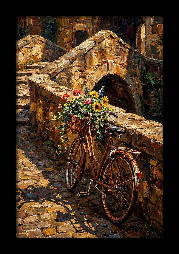 Vintage Bicycle With Flower Basket