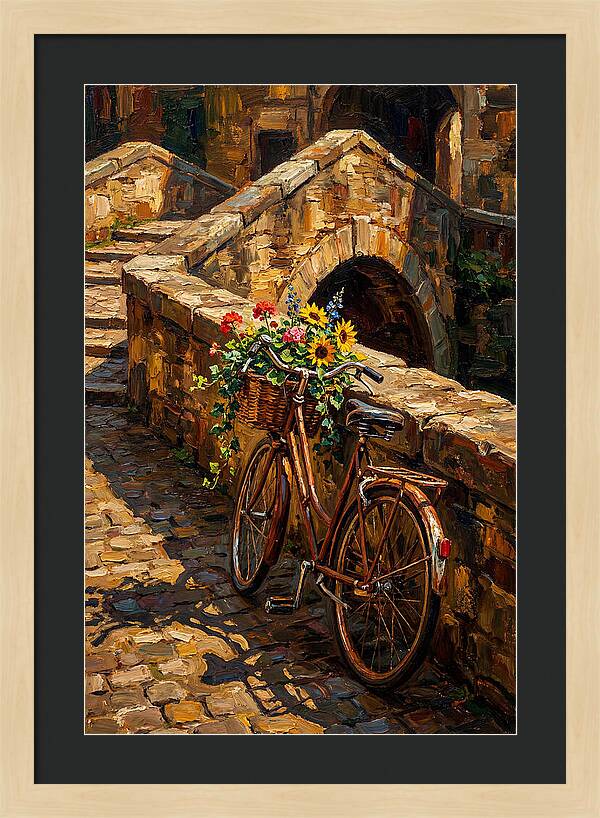 Vintage Bicycle With Flower Basket