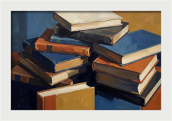 Vintage Books Stacked Haphazardly