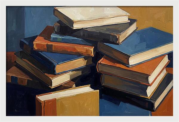 Vintage Books Stacked Haphazardly