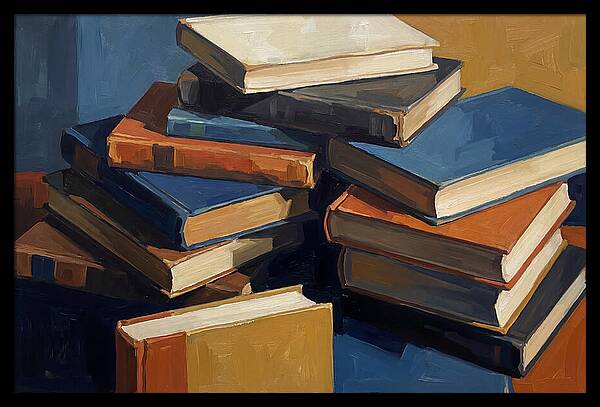 Vintage Books Stacked Haphazardly