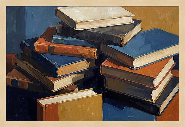 Vintage Books Stacked Haphazardly