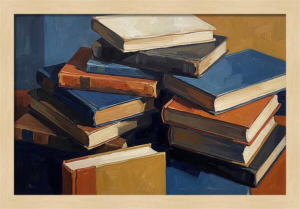 Vintage Books Stacked Haphazardly