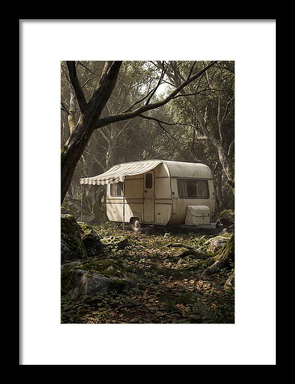 Vintage Camping Trailer In Nature