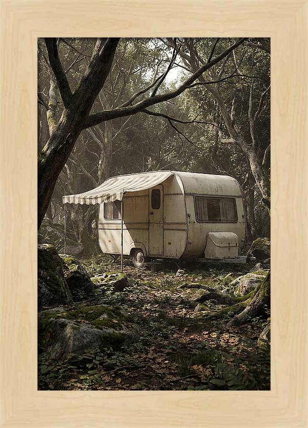 Vintage Camping Trailer In Nature