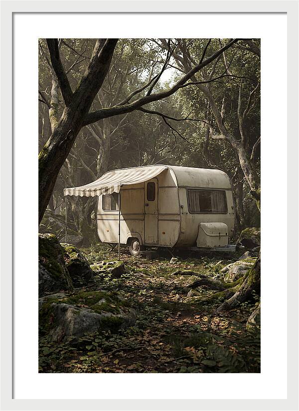 Vintage Camping Trailer In Nature