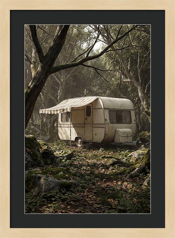 Vintage Camping Trailer In Nature