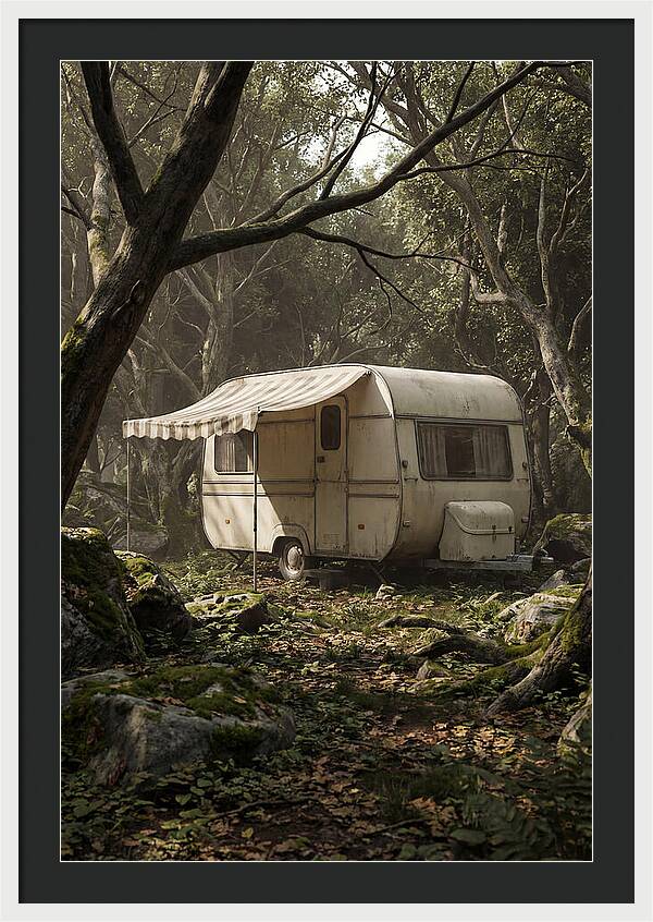 Vintage Camping Trailer In Nature
