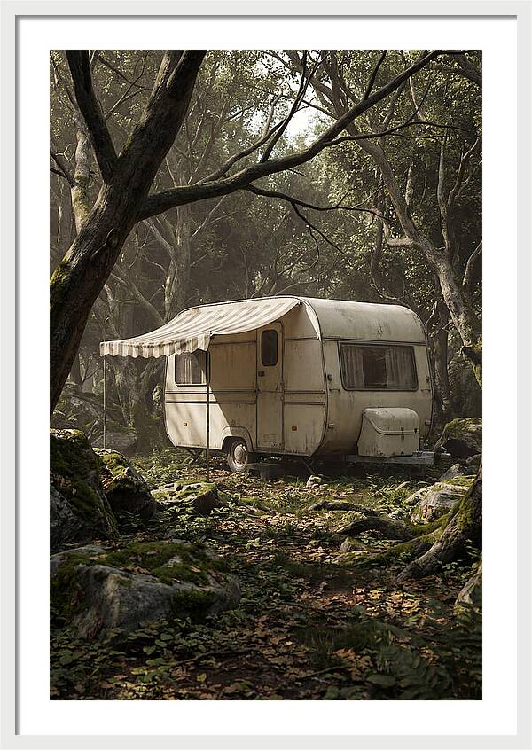 Vintage Camping Trailer In Nature