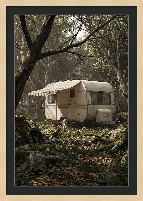 Vintage Camping Trailer In Nature