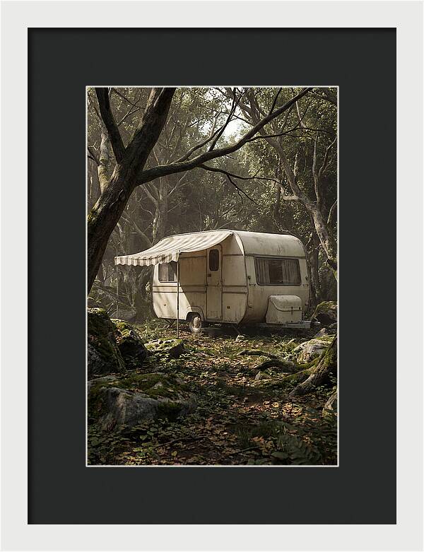 Vintage Camping Trailer In Nature