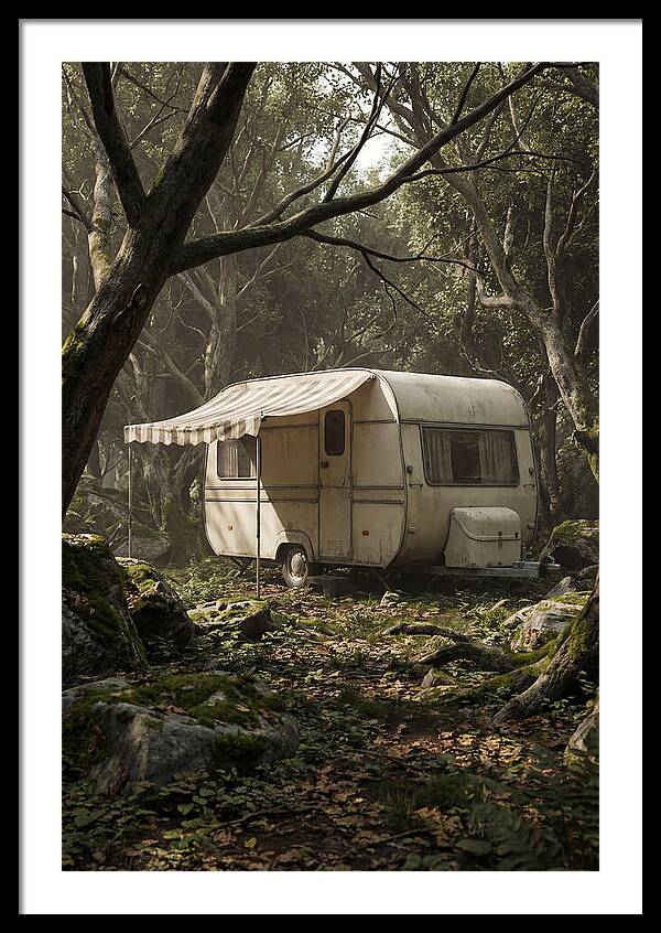 Vintage Camping Trailer In Nature