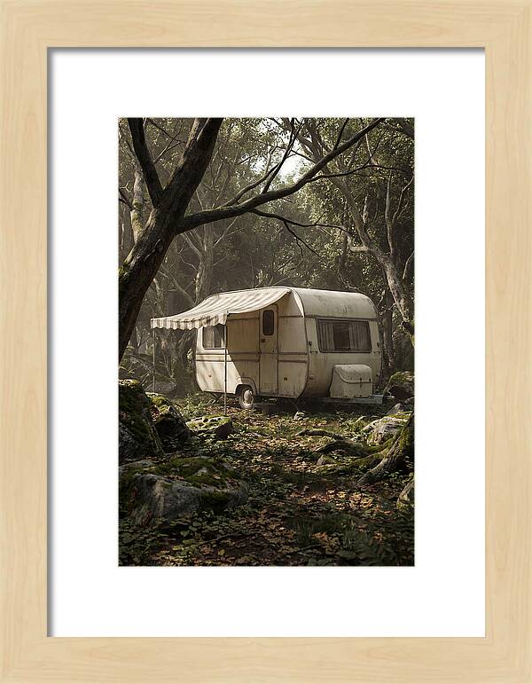 Vintage Camping Trailer In Nature