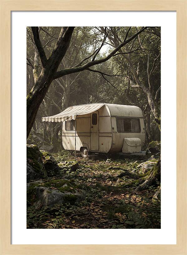 Vintage Camping Trailer In Nature
