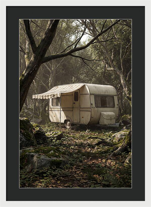 Vintage Camping Trailer In Nature