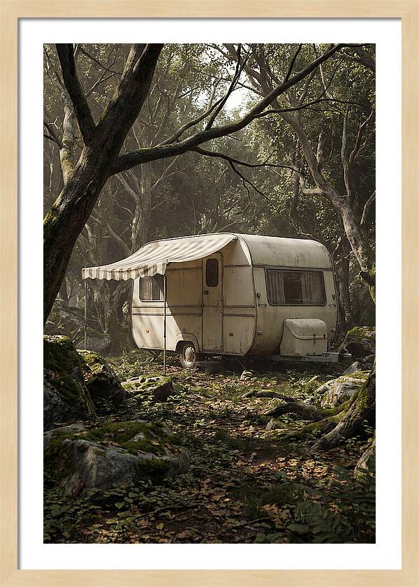 Vintage Camping Trailer In Nature