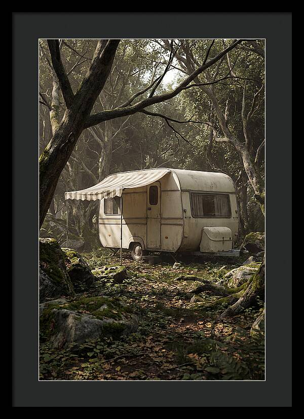 Vintage Camping Trailer In Nature