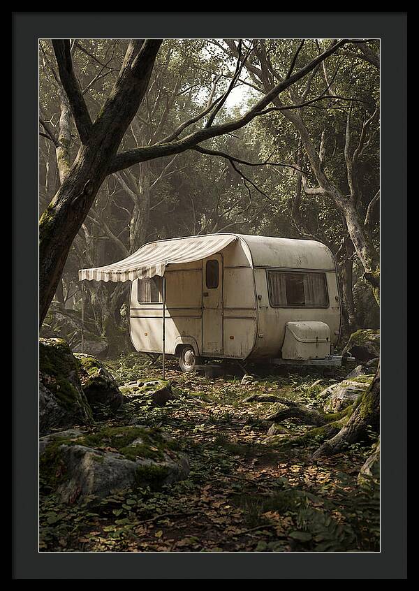Vintage Camping Trailer In Nature