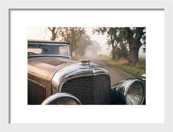 Vintage Car Grille In Morning Mist