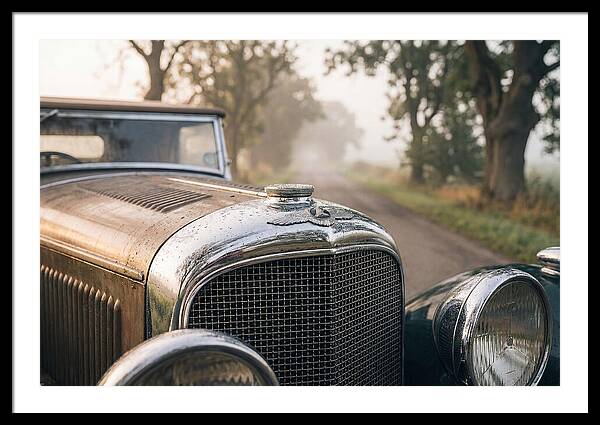 Vintage Car Grille In Morning Mist