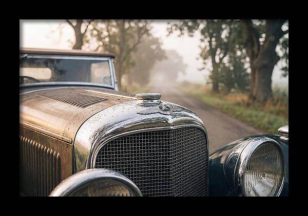 Vintage Car Grille In Morning Mist