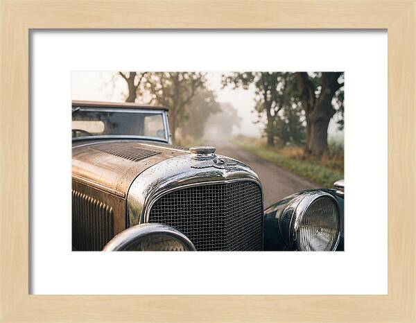 Vintage Car Grille In Morning Mist