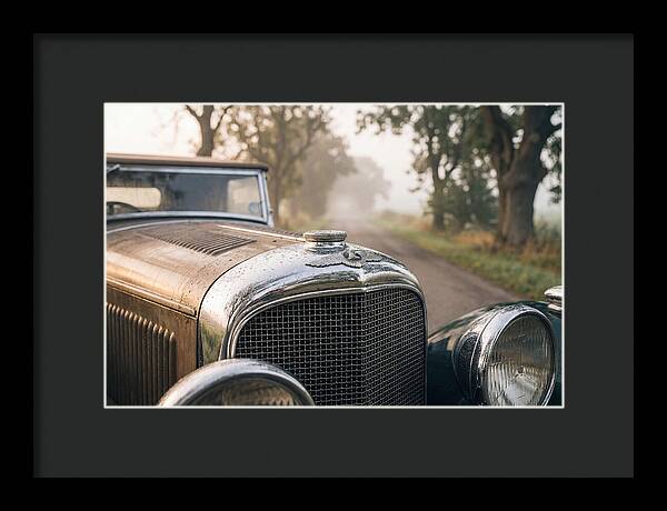 Vintage Car Grille In Morning Mist