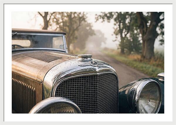 Vintage Car Grille In Morning Mist