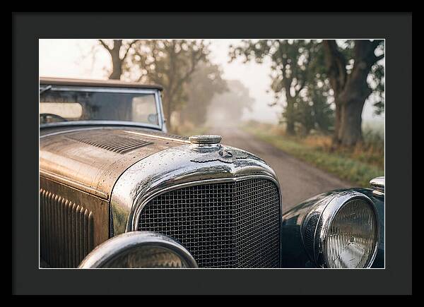 Vintage Car Grille In Morning Mist