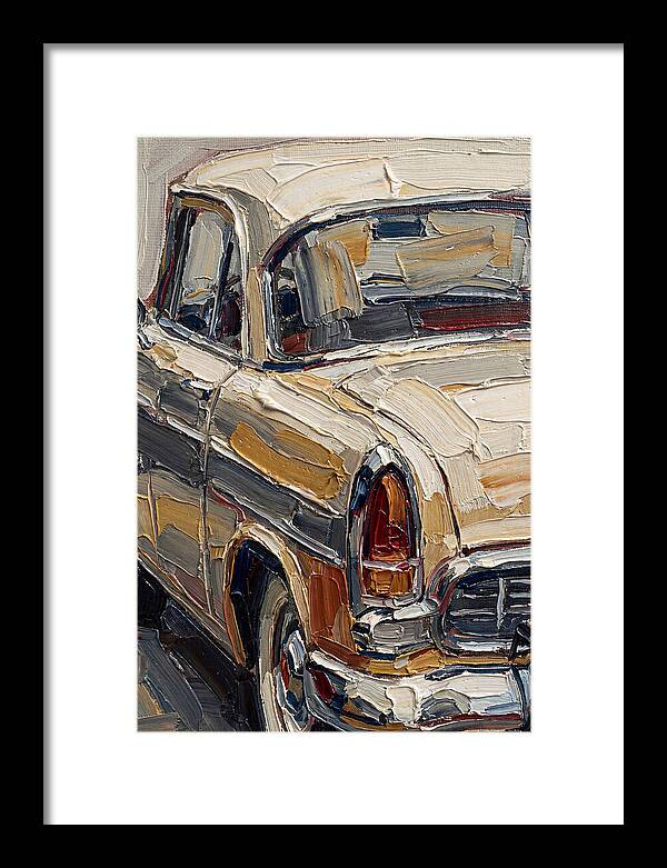 Vintage Car In Palette Knife Style