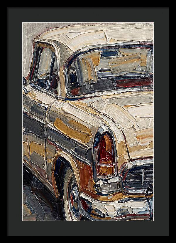 Vintage Car In Palette Knife Style