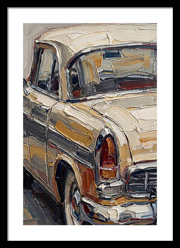 Vintage Car In Palette Knife Style