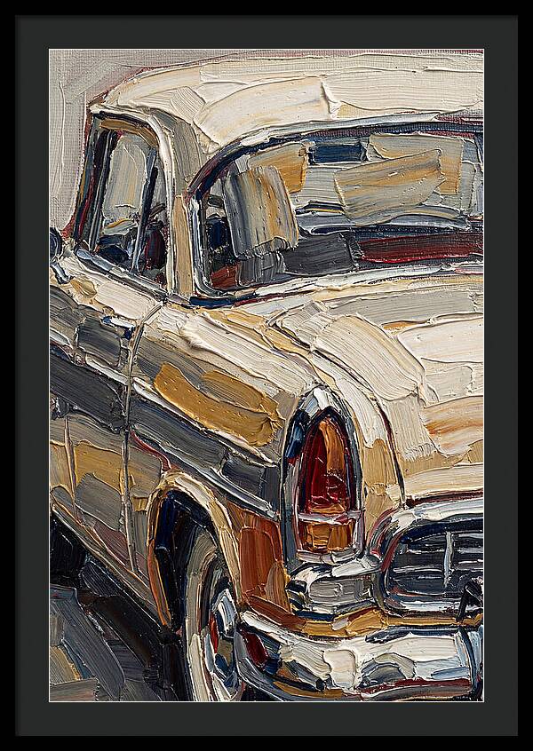 Vintage Car In Palette Knife Style