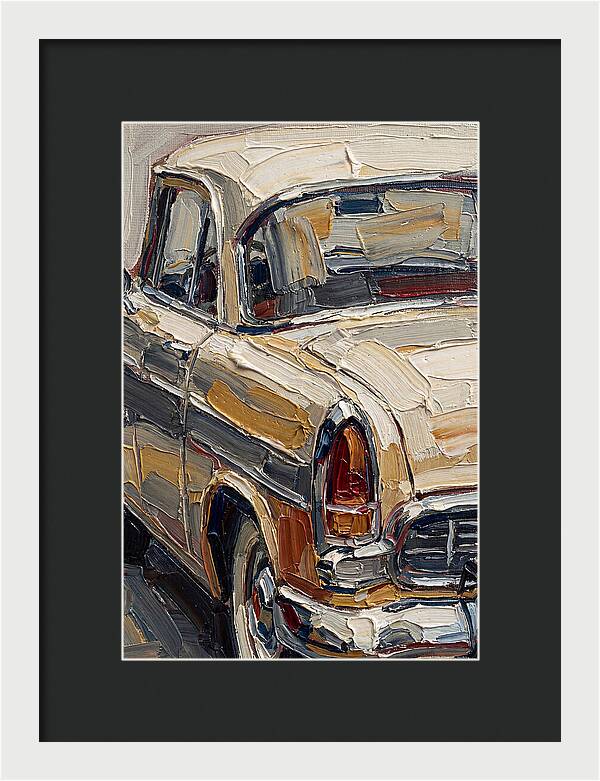 Vintage Car In Palette Knife Style