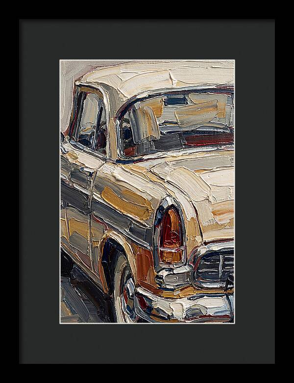 Vintage Car In Palette Knife Style