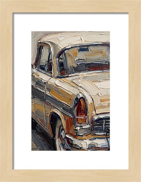 Vintage Car In Palette Knife Style