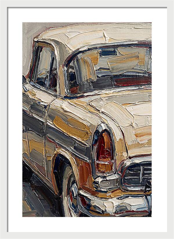 Vintage Car In Palette Knife Style