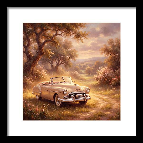 Vintage Car In Serene Landscape