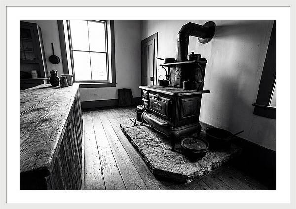 Vintage Cast Iron Stove In Farmhouse