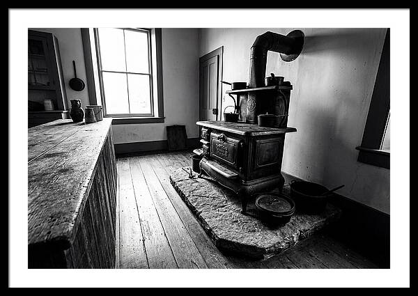 Vintage Cast Iron Stove In Farmhouse
